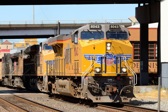 A stock image of a Union Pacific locomotive. Credit: TFoxFoto/ Shutterstock.