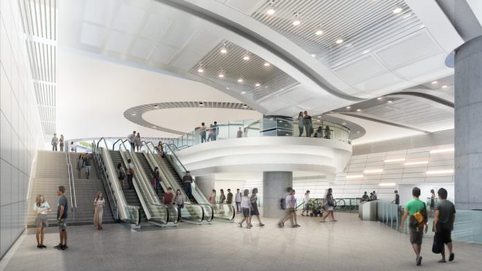 An artist's impression of the concourse of the Punggol Coast Station. Credit: Land Transport Authority.