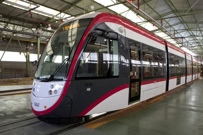 A stock photo of a CAF tram. Credit: CAF.