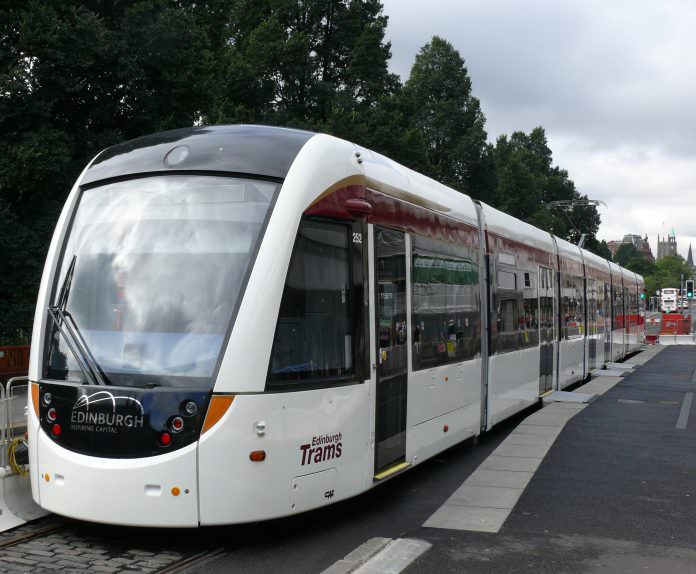 A CAF tram on Edinburgh's tram system. Credit: Ad Meskens/Wikimedia.