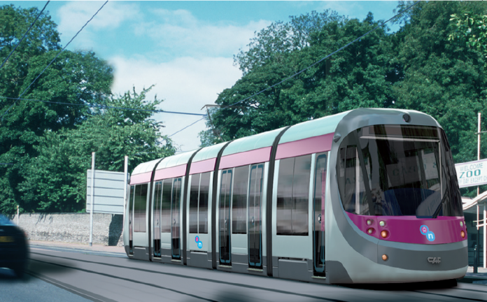 An artist’s impression of the metro extension through Dudley. Photo: West Midlands Combined Authority.