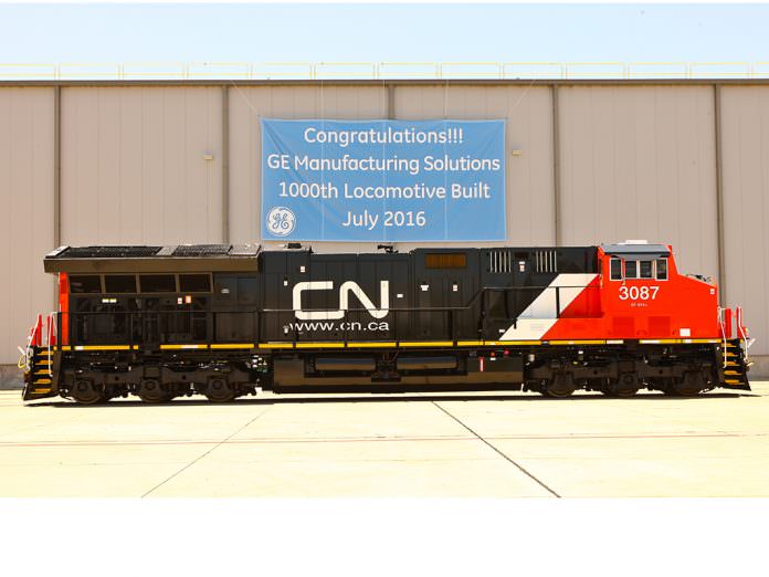 GE Transportation celebrated the 1,000th locomotive to be built at Fort Worth. Photo: GE.
