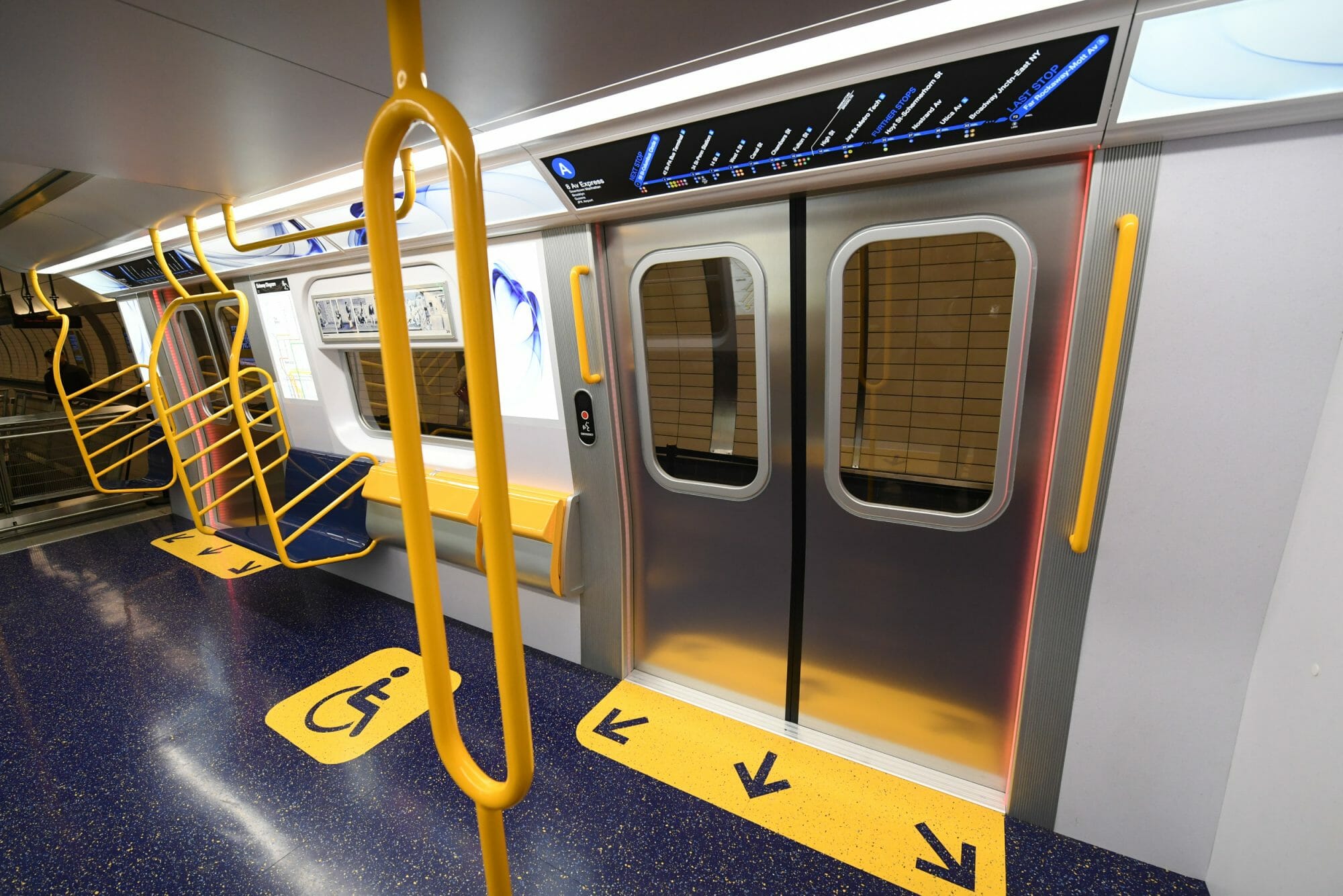An example of the double-pole grab rail.Photo: MTA.