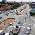 The construction of the tracks in one of the central intersections of Aarhus. Photo: European Investment Bank.