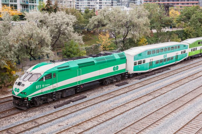 A Go Transit train leaves the city of Toronto. Photo: Philip Lange / Shutterstock.com.