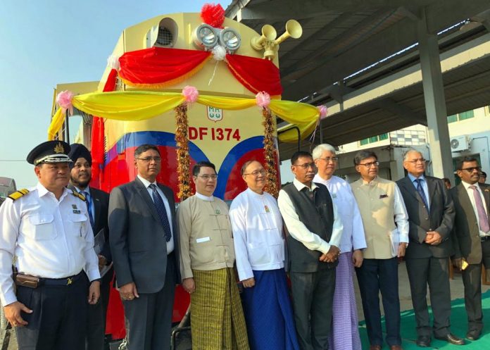 The handover ceremony for the final locomotive was held Nay Pyi Taw, Myanmar's capital city, on March 19. Photo: Indian Railways.
