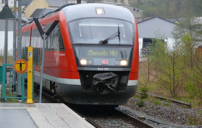 A stock photo of a Erzgebirgsbahn train in Annaberg-Buchholz. Photo: Ad Meskens.