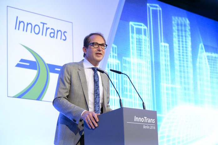 Former German transport minister Alexander Dobrindt opens InnoTrans 2016. Photo: InnoTrans.