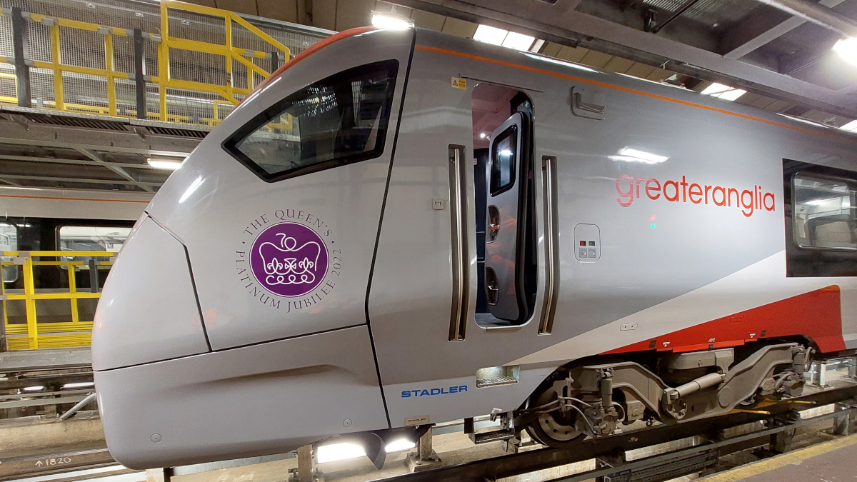 Greater Anglia celebrates Jubilee by adding special crests to new