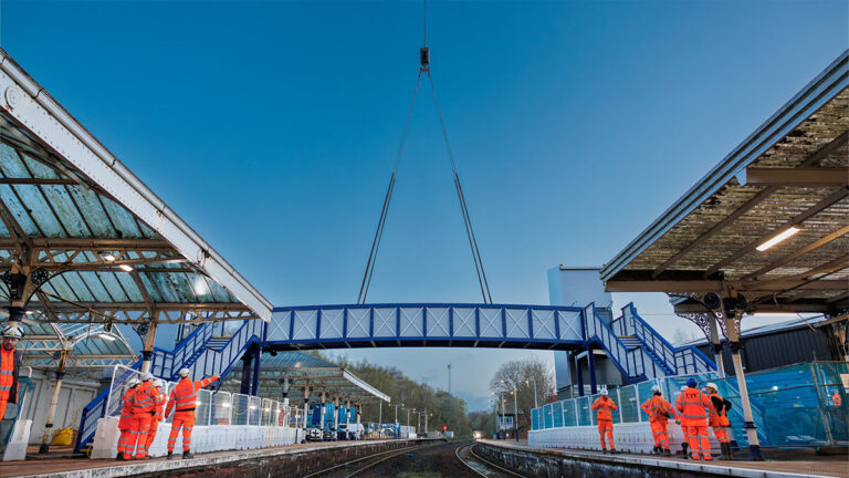 New multi-million-pound footbridge and lifts installed at Dumfries station