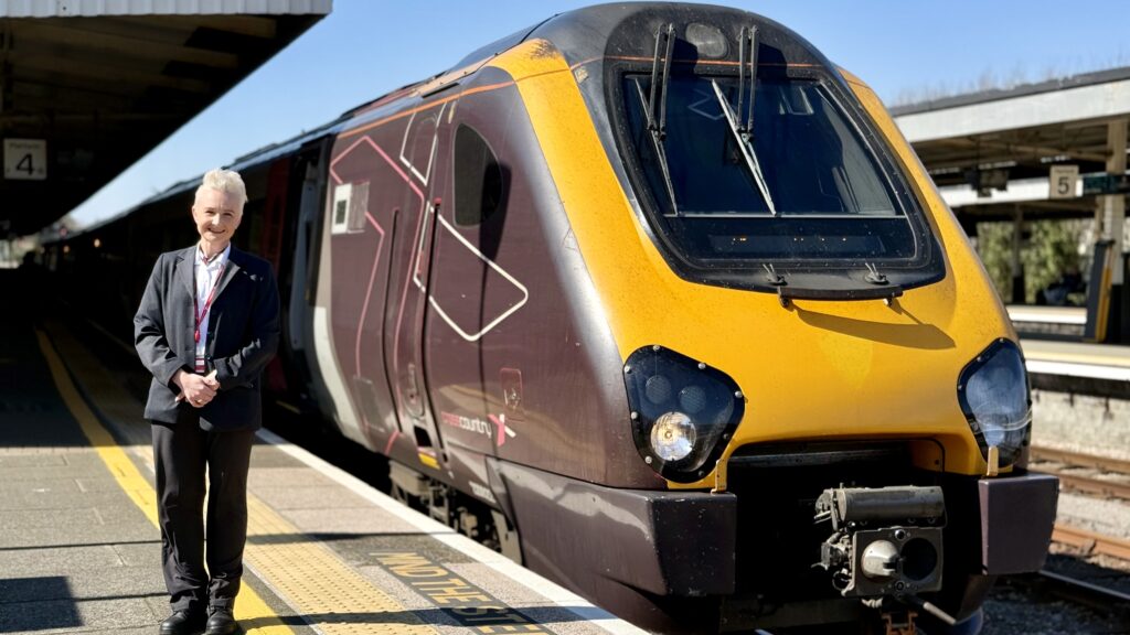Chloe Chapman driving a train