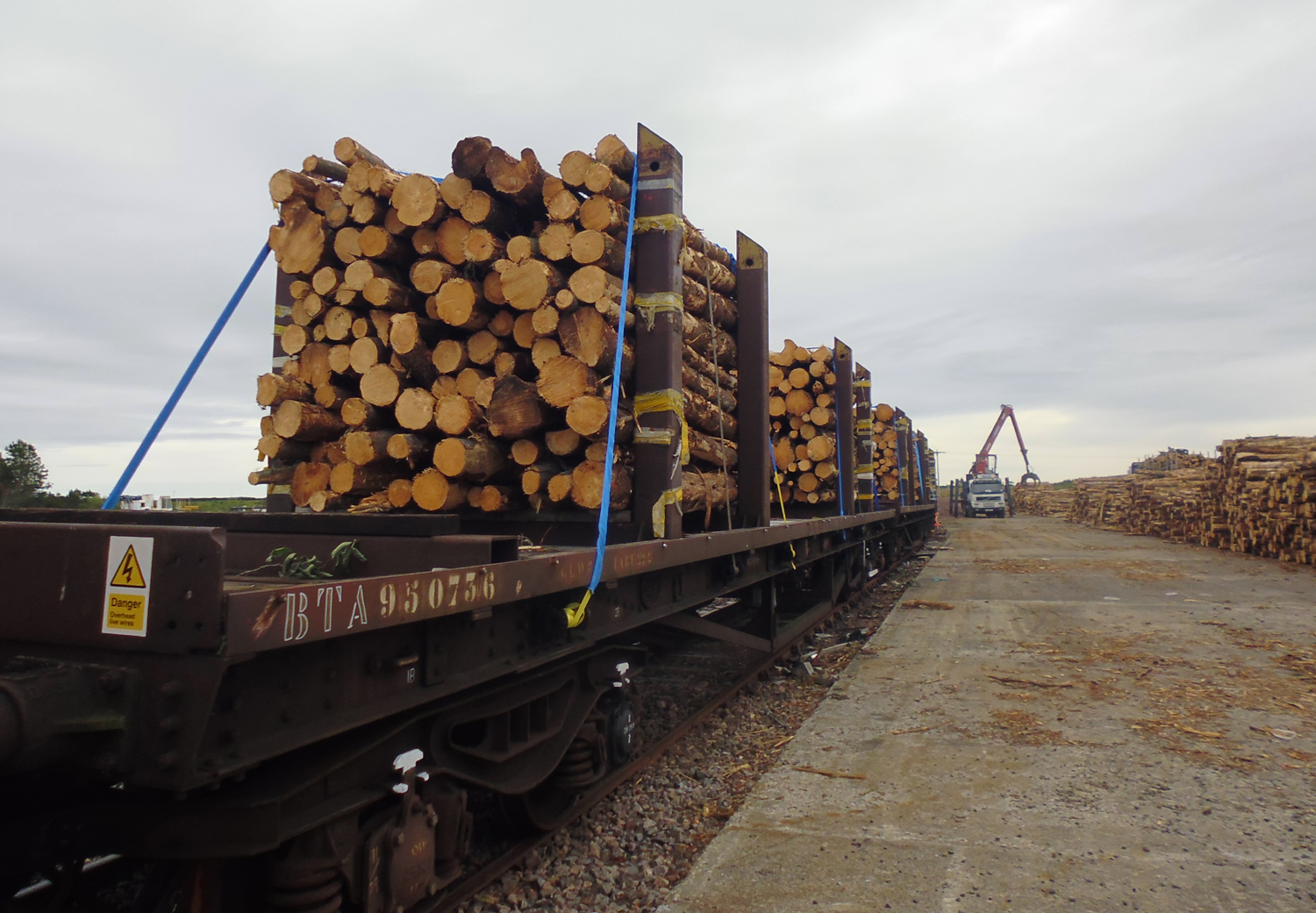 Timber rail freight trial in Scotland Rail UK